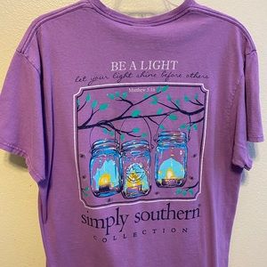 Simply Southern purple Be a Light shirt.